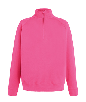 FELPA MEZZA ZIP LEGGERA ( FRUIT OF THE LOOM ) fucsia